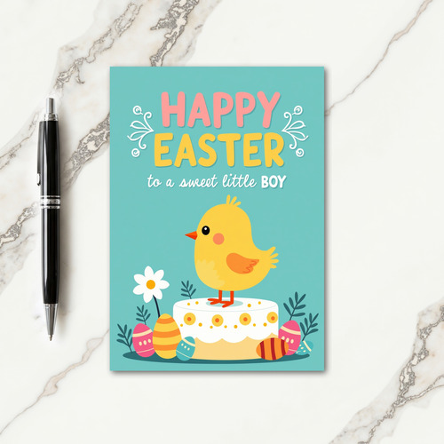 Faux Gold Easter Boy Card
