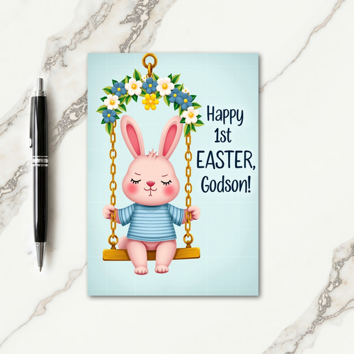 Faux Gold Easter Bunny First Card