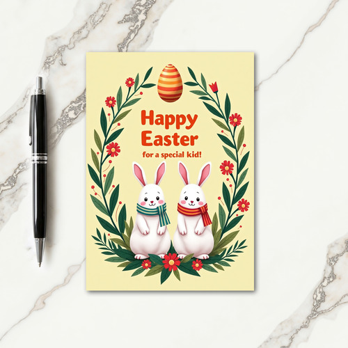 Faux Gold Easter Bunny Friend Card