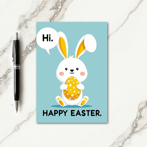 Faux Gold Easter Bunny Hello Card