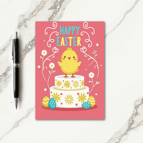 Faux Gold Easter Cake Bird Card