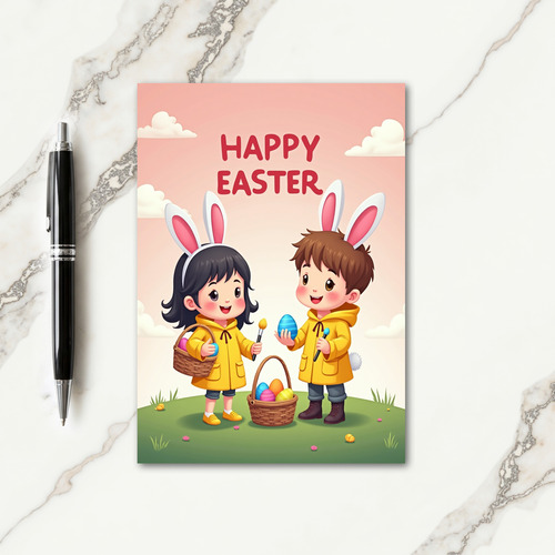 Faux Gold Easter Egg Hunt Card