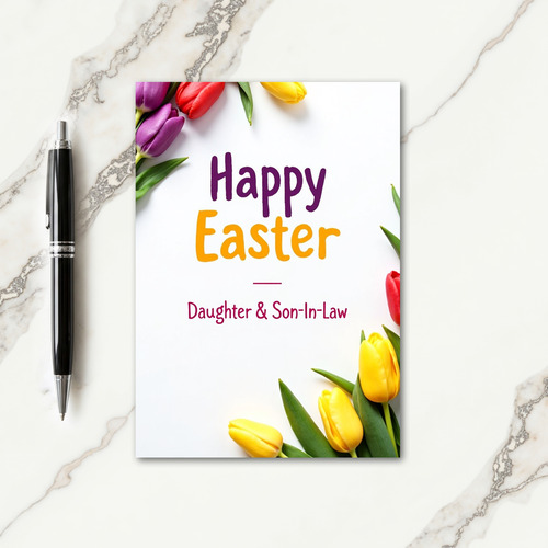 Faux Gold Easter Family Card