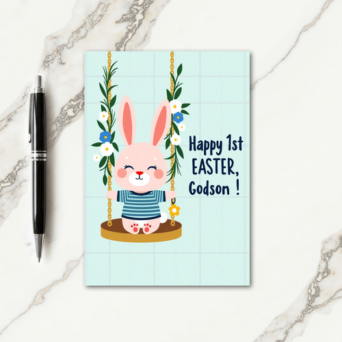 Faux Gold Easter Godson Card