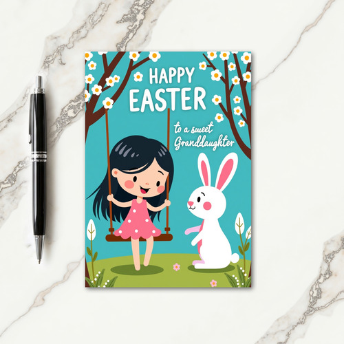 Faux Gold Easter Granddaughter Card