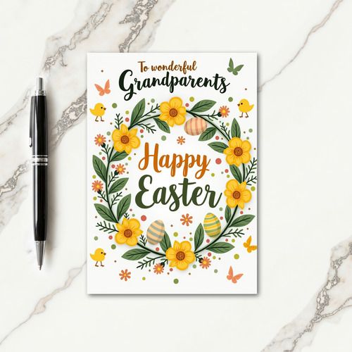 Faux Gold Easter Grandparents Card