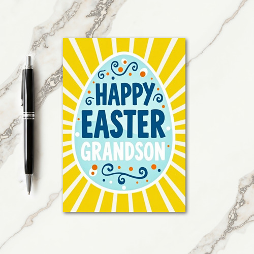 Faux Gold Easter Grandson Card