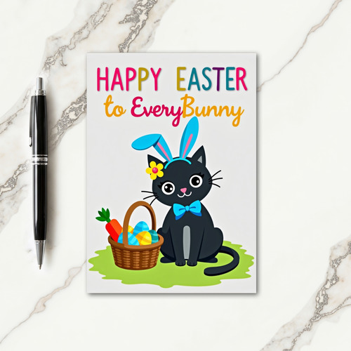 Faux Gold Easter Kitty Card
