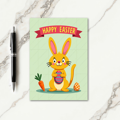 Faux Gold Easter Rabbit Egg Card