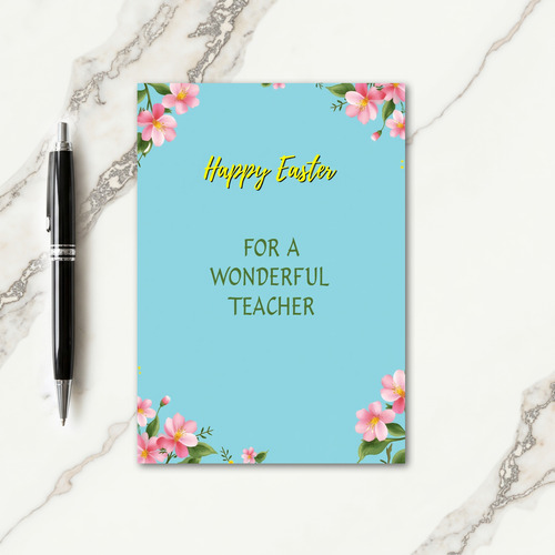 Faux Gold Easter Teacher Card
