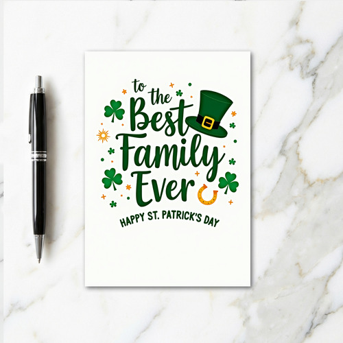 Faux Gold Family St Patricks Card