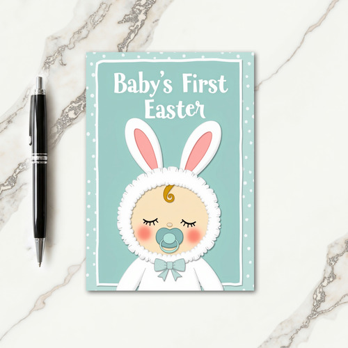Faux Gold First Easter Baby Card