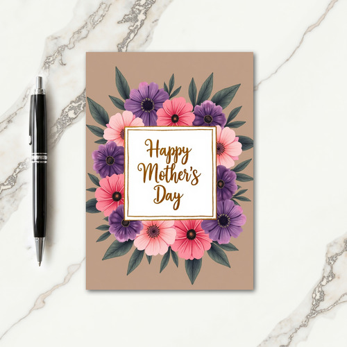 Faux Gold Floral Greeting Card