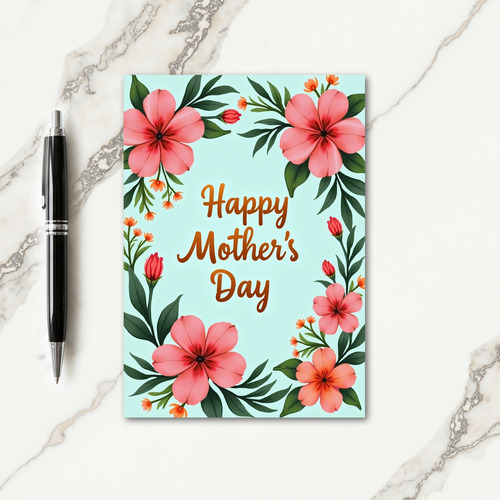 Faux Gold Floral Mothers Day Card