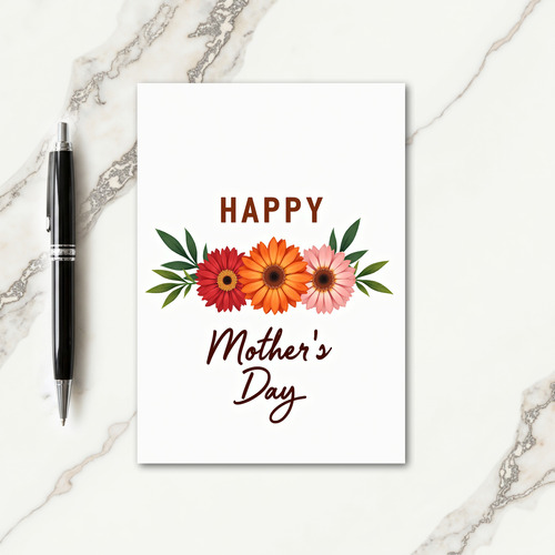 Faux Gold Flowers Happy Day Card