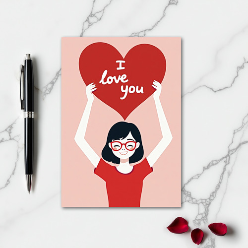 Faux Gold Foil Love You Card