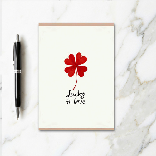 Faux Gold Foil Lucky Love Card