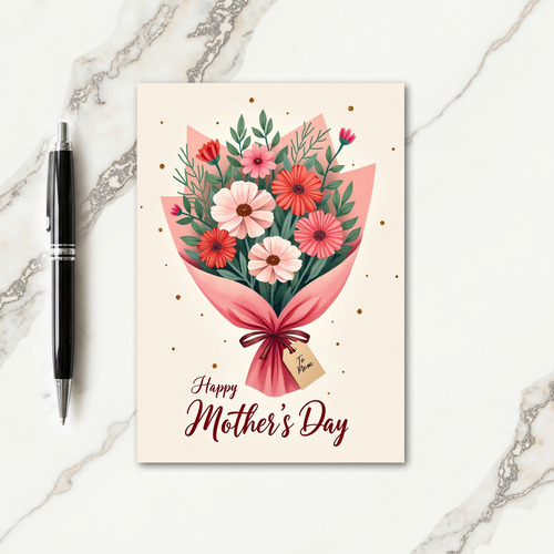 Faux Gold Glitter Mom Card