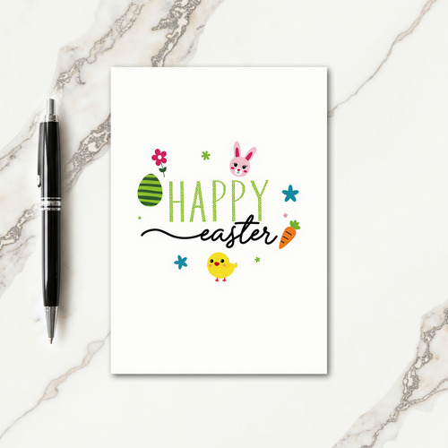 Faux Gold Happy Easter Card