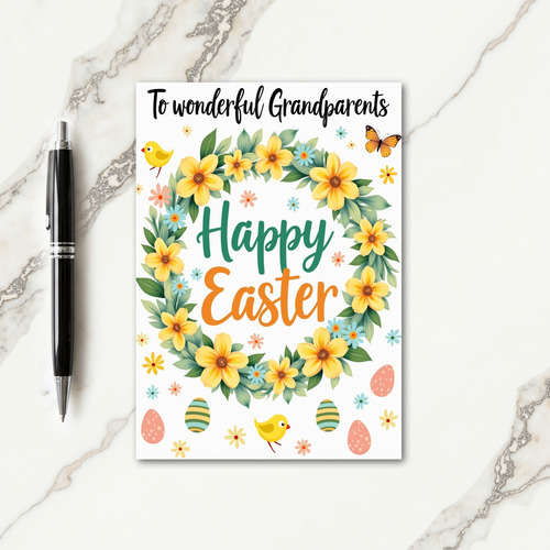 Faux Gold Happy Easter Grandparents Card