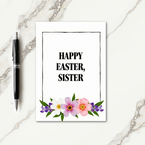 Faux Gold Happy Easter Sister Card