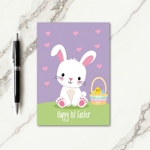 Faux Gold Happy First Easter Card