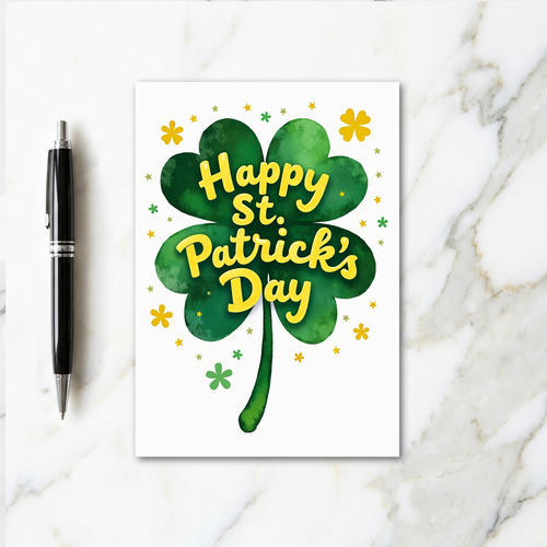 Faux Gold Happy St Patricks Day Card
