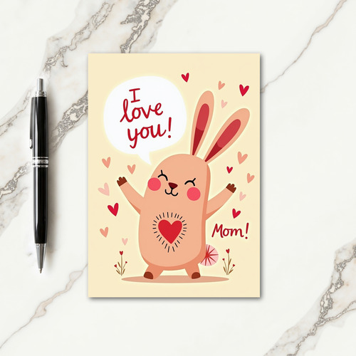 Faux Gold I Love You Mom Card