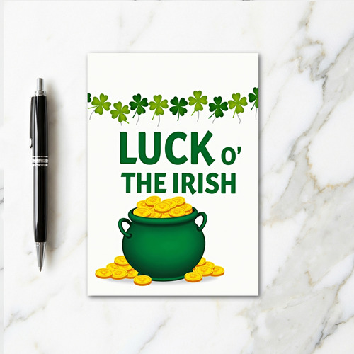 Faux Gold Irish Luck Card