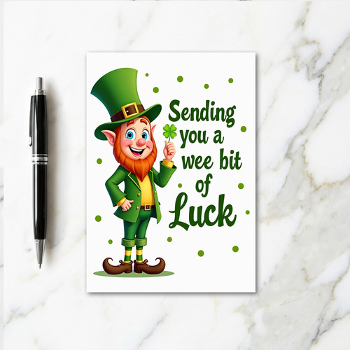 Faux Gold Leprechaun Luck Card