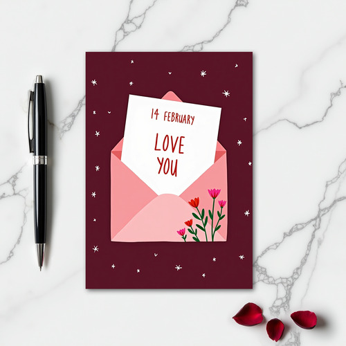 Faux Gold Love You Card