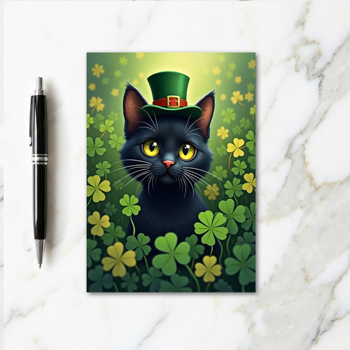 Faux Gold Lucky Cat St Patricks Card