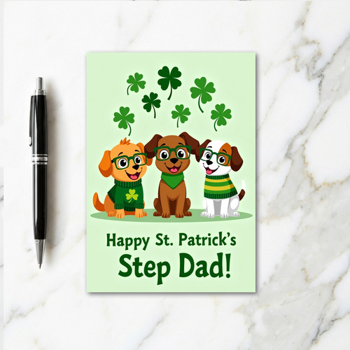 Faux Gold Patrick Day Pups Card