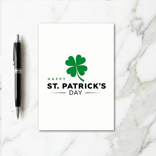 Faux Gold Shamrock Happy Day Card