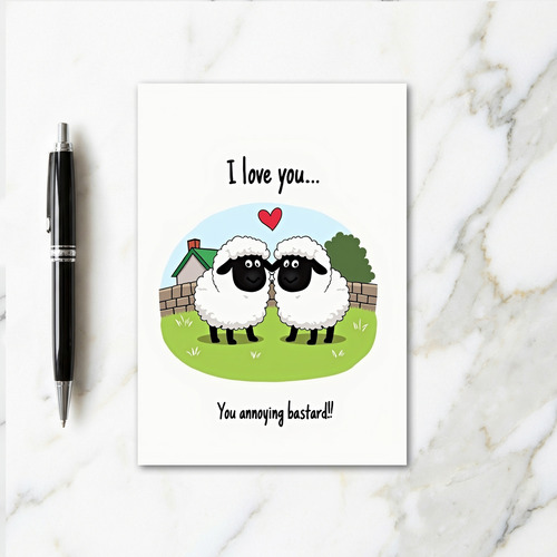 Faux Gold Sheep Love Card