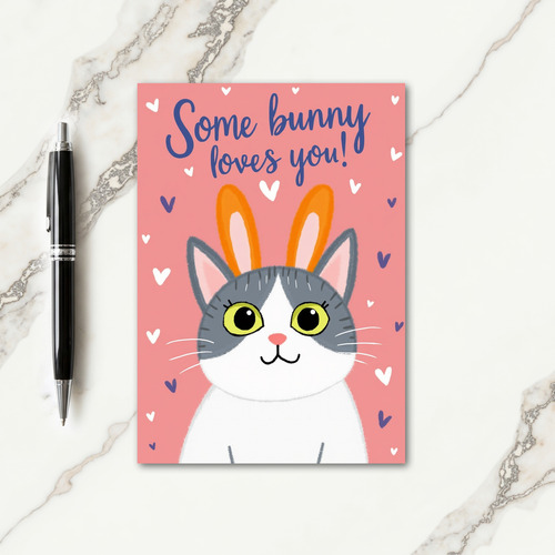 Faux Gold Some Bunny Loves You Card