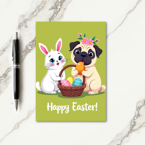 Faux Gold Spring Animal Friends Card