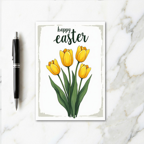 Faux Gold Spring Floral Card