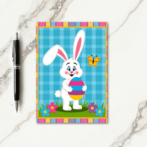 Faux Gold Spring Rabbit Scene Card