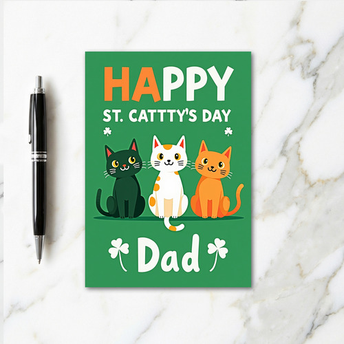 Faux Gold St Cattys Day Dad Card