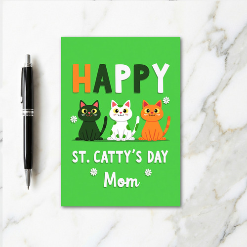 Faux Gold St Cattys Day Mom Card