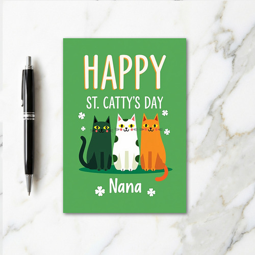 Faux Gold St Cattys Day Nana Card