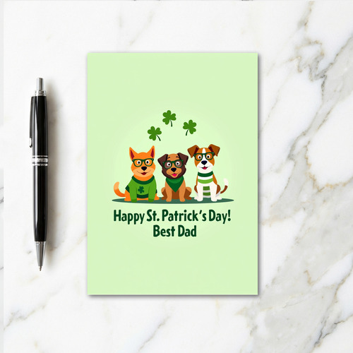 Faux Gold St Patricks Best Dad Card