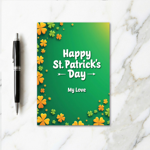 Faux Gold St Patricks Day Love Card