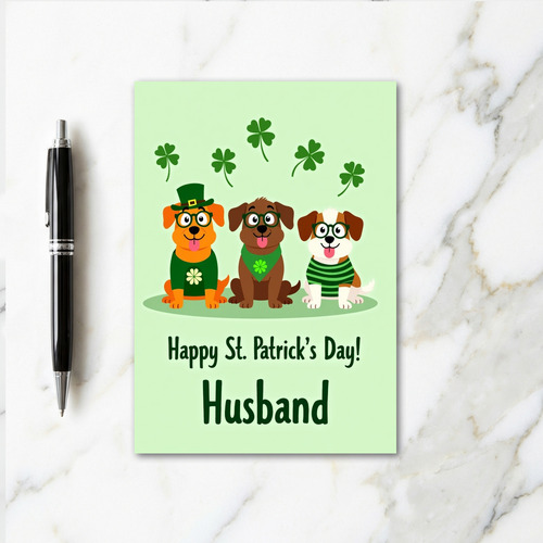 Faux Gold St Patricks Dogs Card