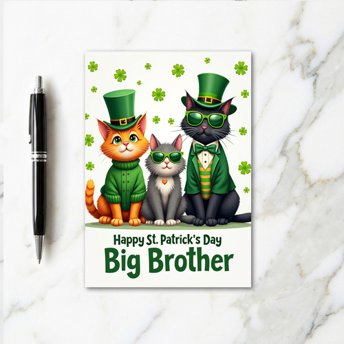 Faux Gold St Patricks Felines Card