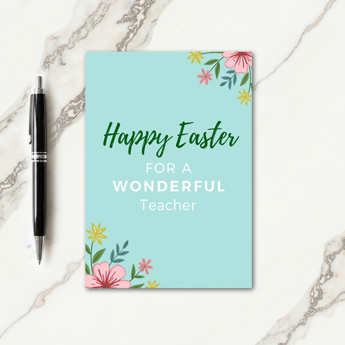 Faux Gold Teacher Easter Card