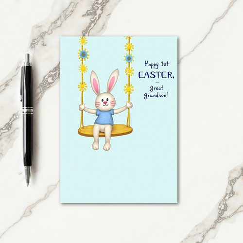 Faux Linen First Easter Card