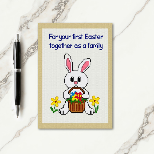 Faux Stitch First Easter Family Card