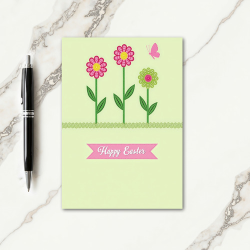 Faux Stitch Spring Flower Card